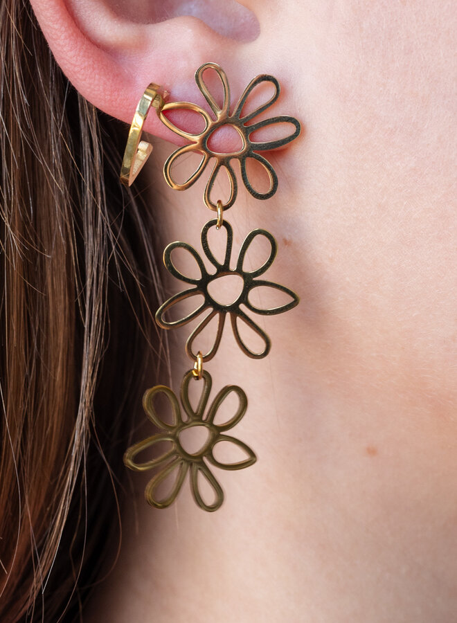 Statement oorbellen open bloem