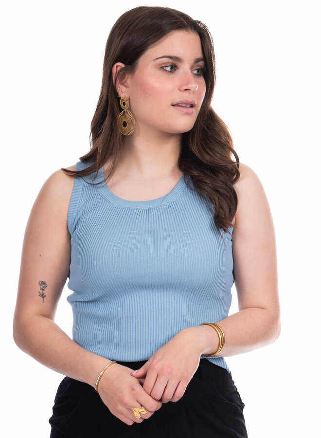 Rib top blauw Ally