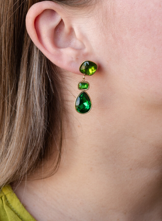 Oorhanger met stenen groen