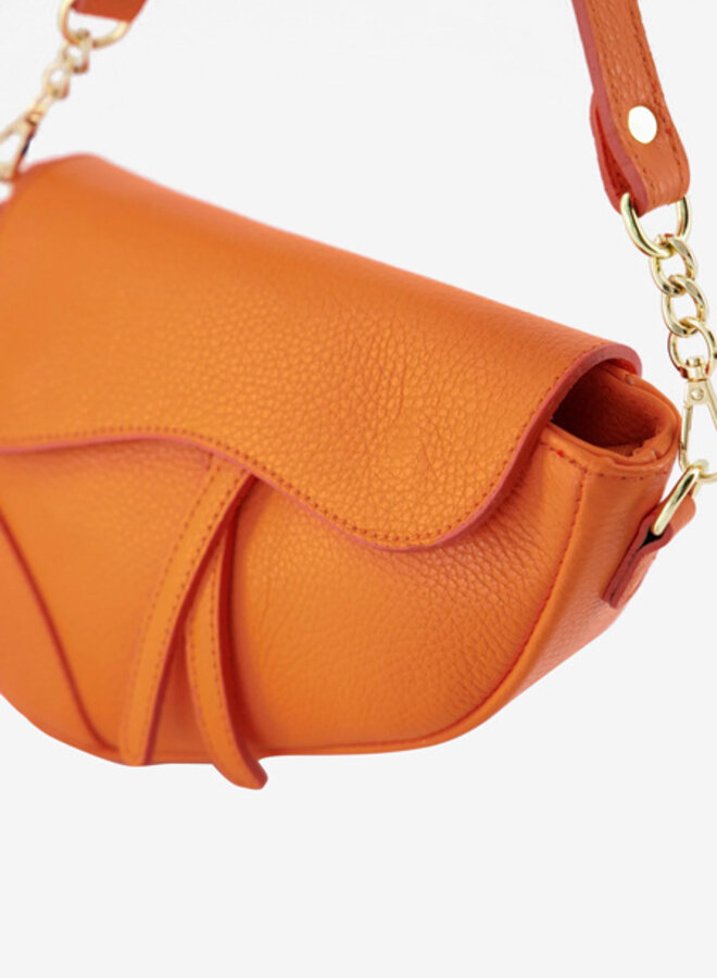 Leren tas Gigi oranje