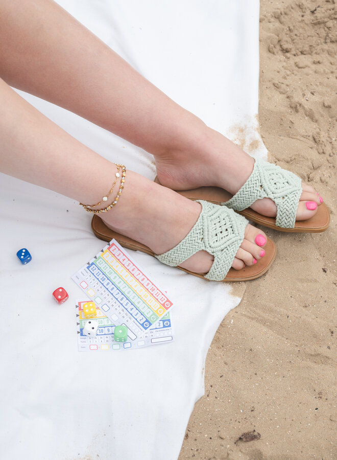 Macrame slippers groen