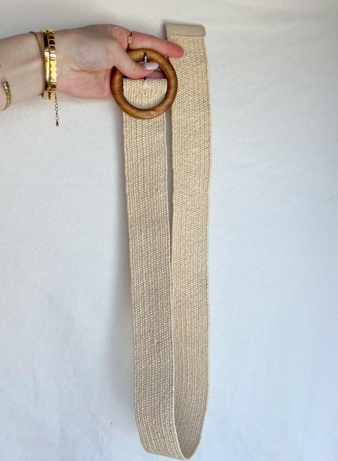 Rotan riem beige