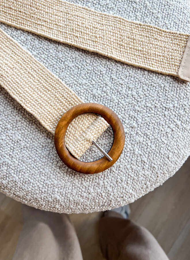 Rotan riem beige
