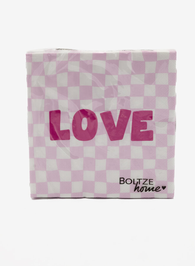 Servetten blocked love lila