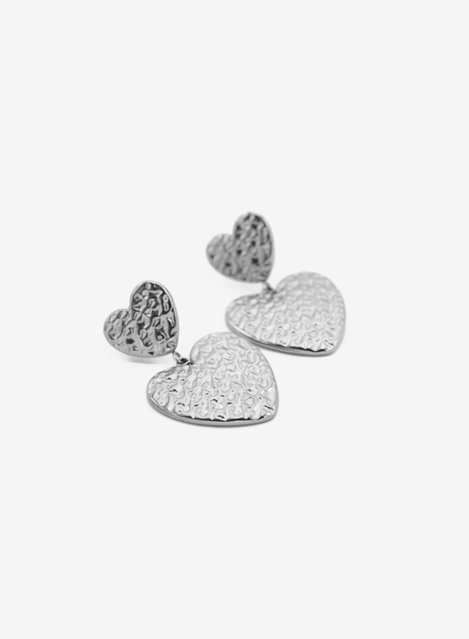 Statement oorbellen printed heart