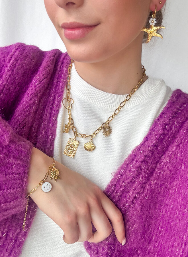 Gouden schakelarmband fijn