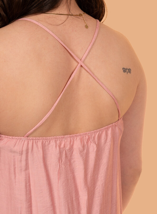 Luxe maxi jurk zachtroze