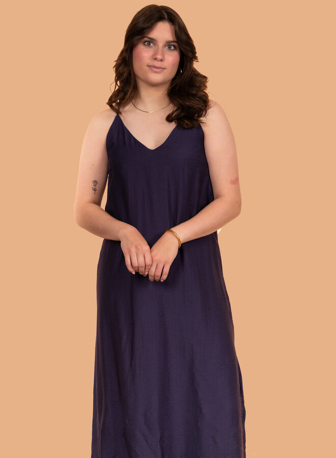 Luxe maxi jurk blauw