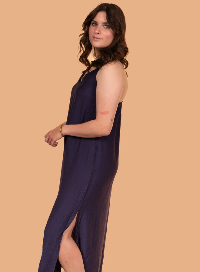 Luxe maxi jurk blauw