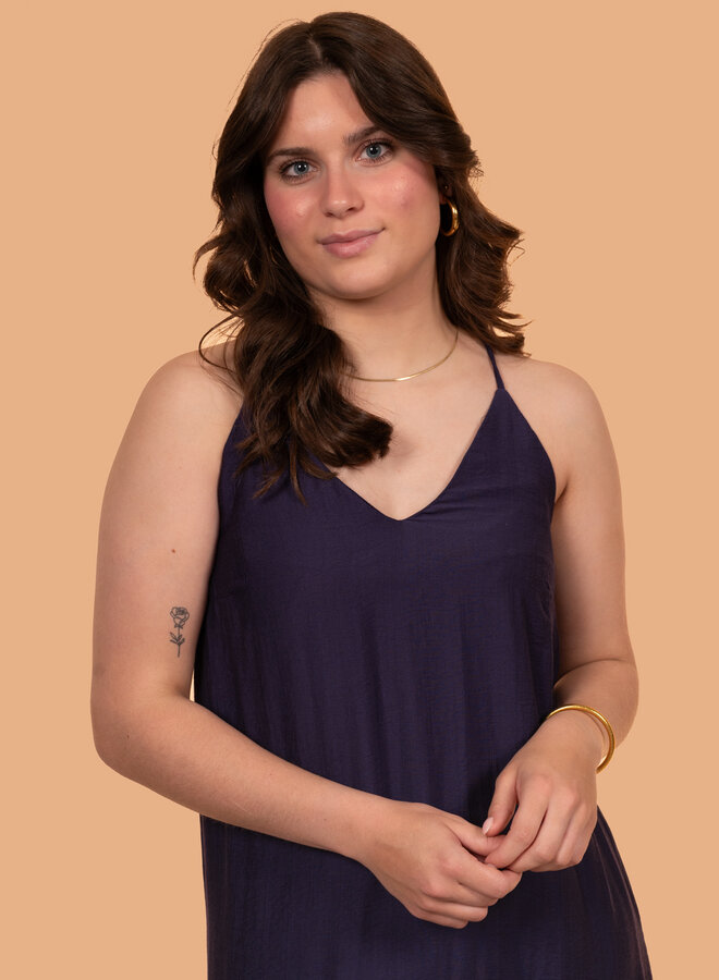Luxe maxi jurk blauw