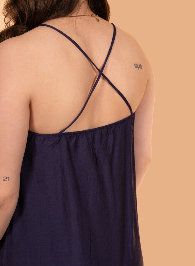 Luxe maxi jurk blauw