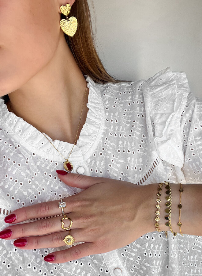 Armband gedraaide schakels en hartjes