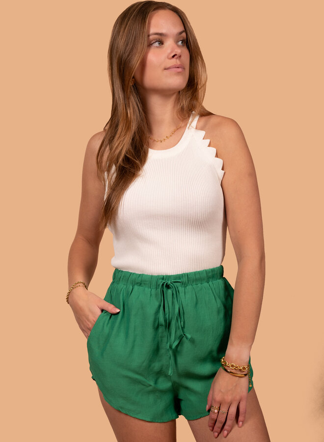 Top zigzag rib stof wit