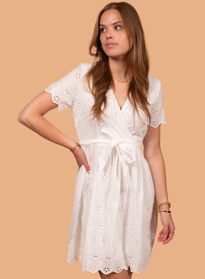 Broderie zomerjurk wit