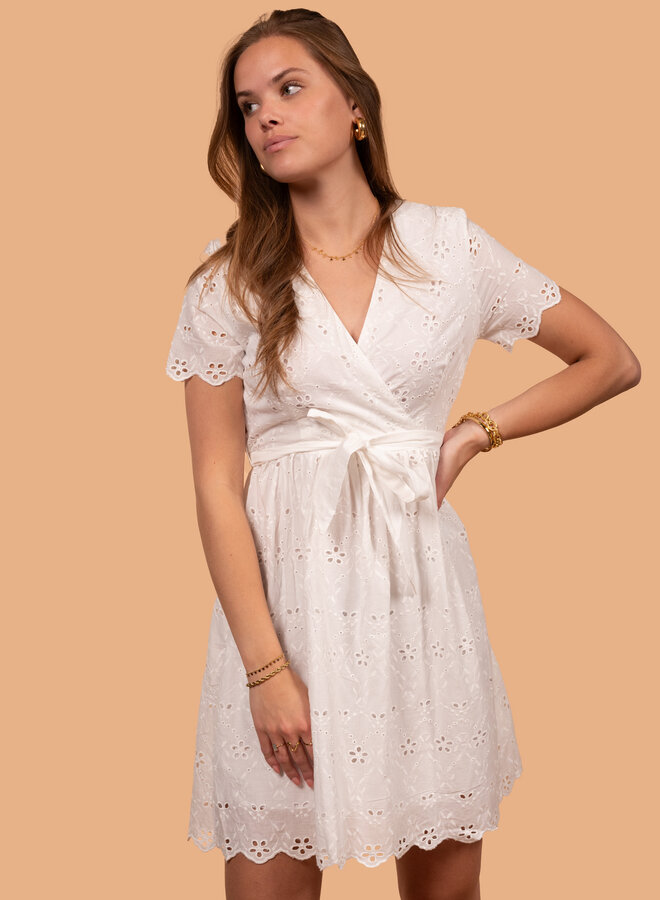 Broderie zomerjurk wit