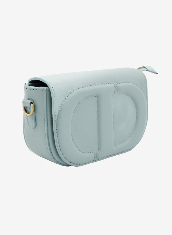 Leren schoudertas Dior dupe jeansblauw