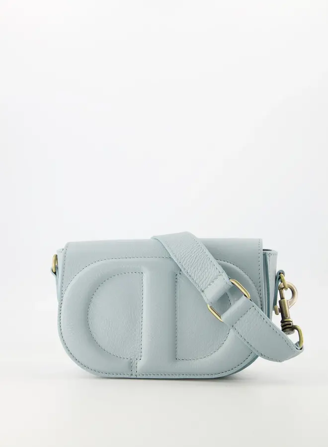 Leren schoudertas Dior dupe jeansblauw