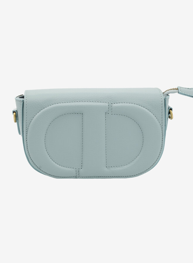 Leren schoudertas Dior dupe jeansblauw