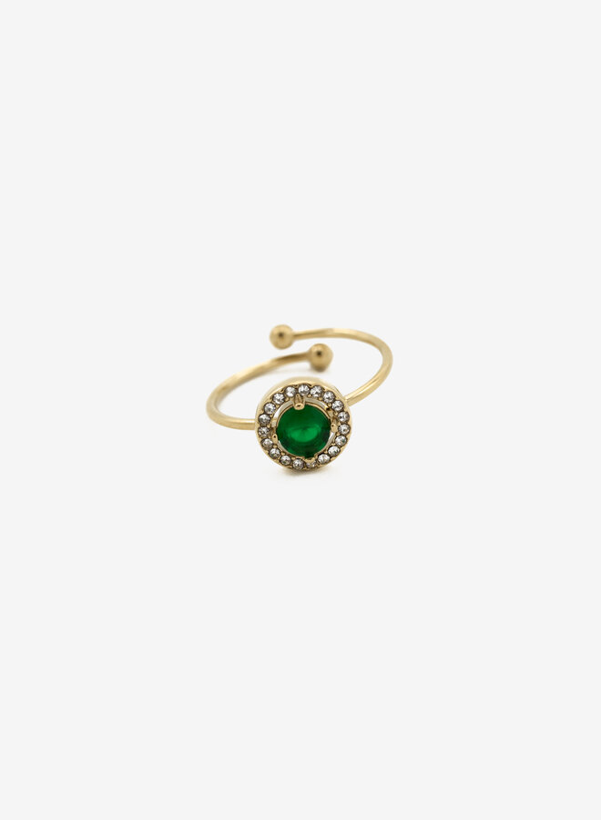 Ring big stone groen