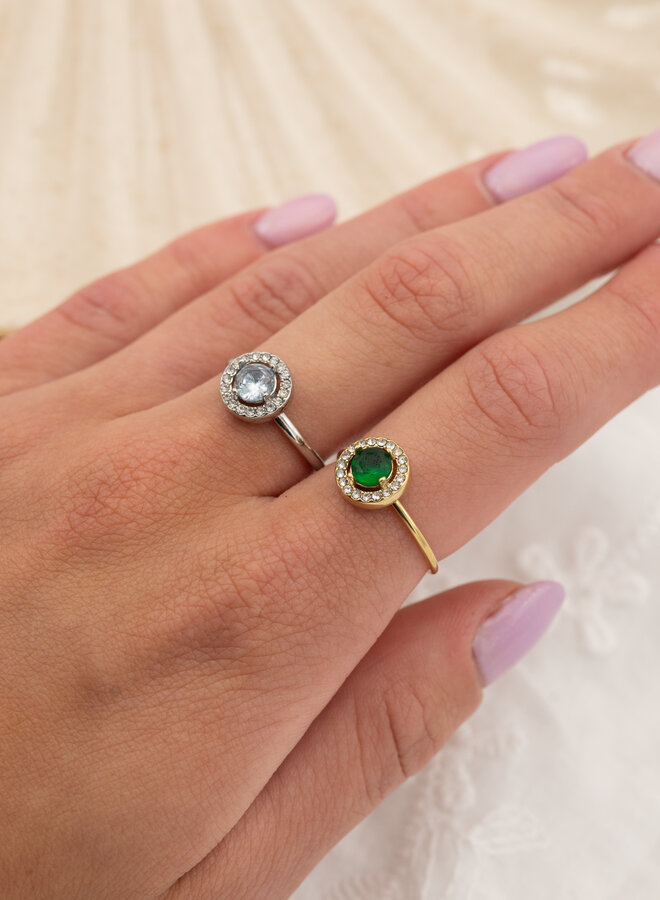 Ring big stone groen