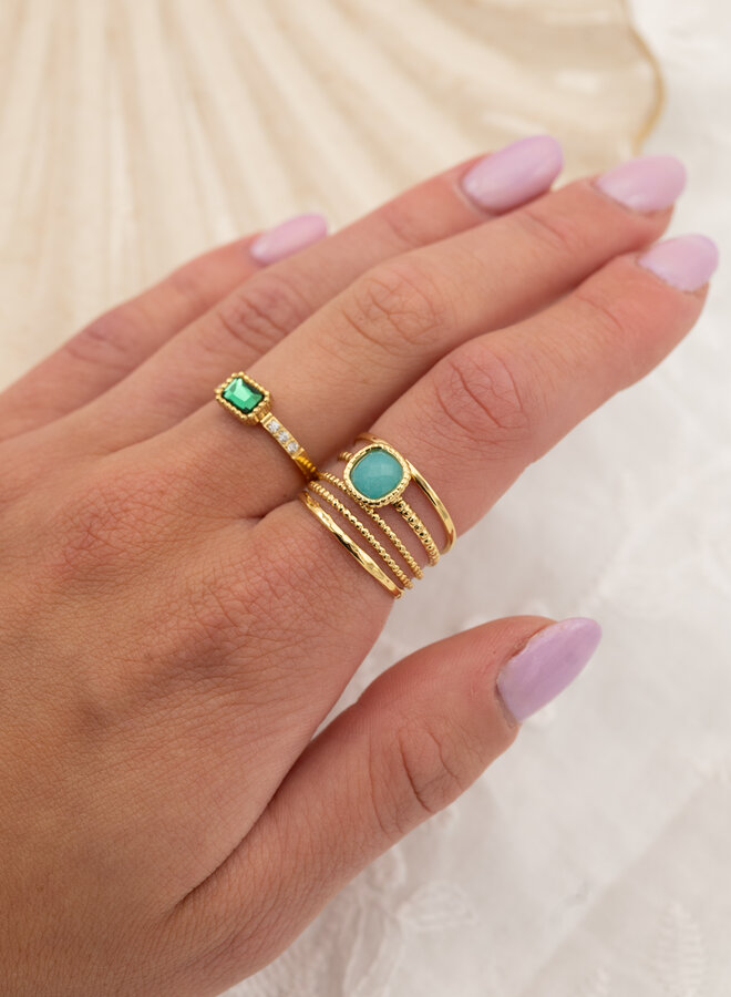 Ring vintage steen turquoise