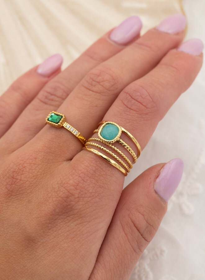 Ring vintage steen turquoise