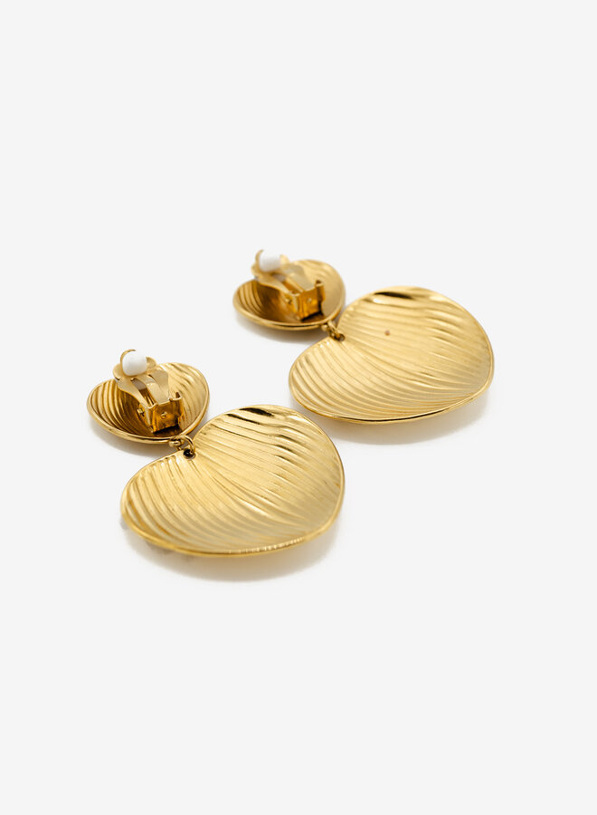 Clip oorbellen groot hart