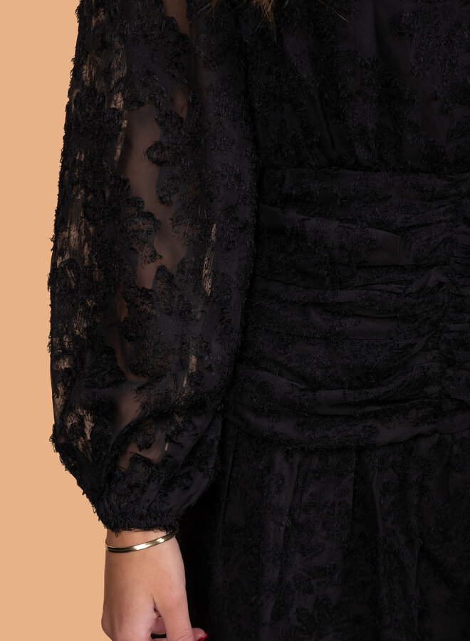 Zwarte jurk met print