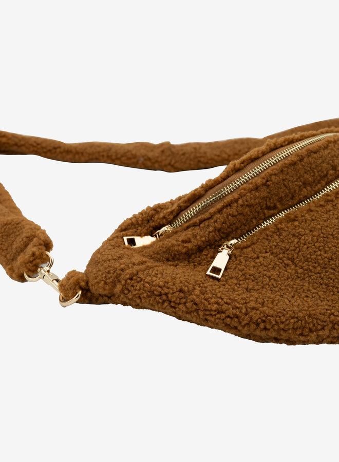 Teddy stof bum-bag bruin