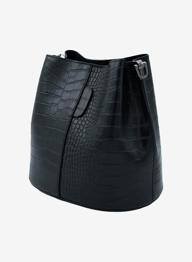 Grote zwarte lederen tas