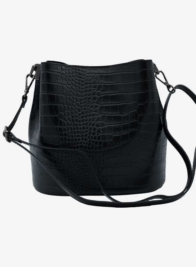 Grote zwarte lederen tas