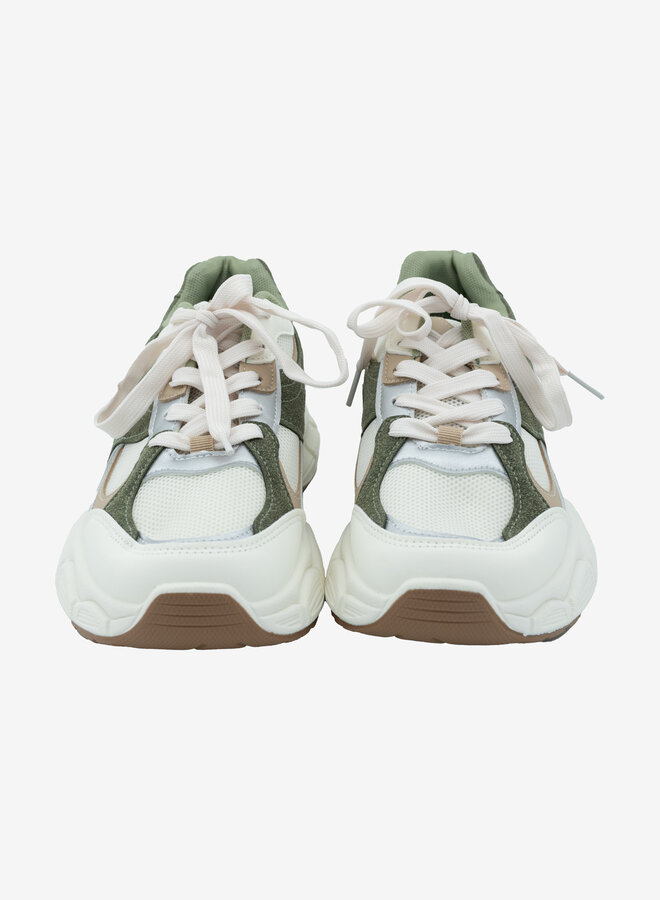 Witte sneaker met groen