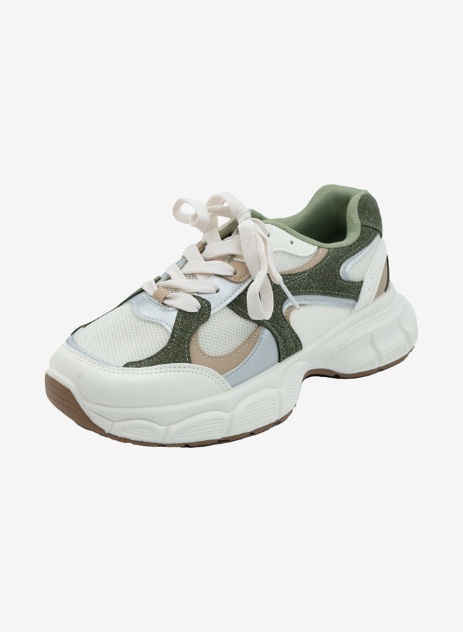 Witte sneaker met groen