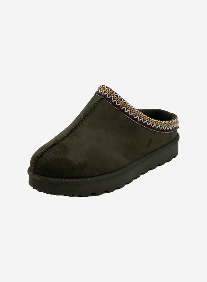Ugg dupe instapper groen geborduurd