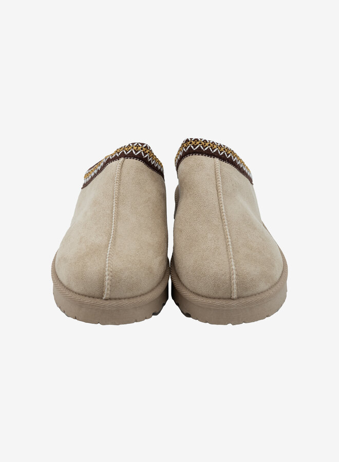 Ugg dupe instapper beige geborduurd