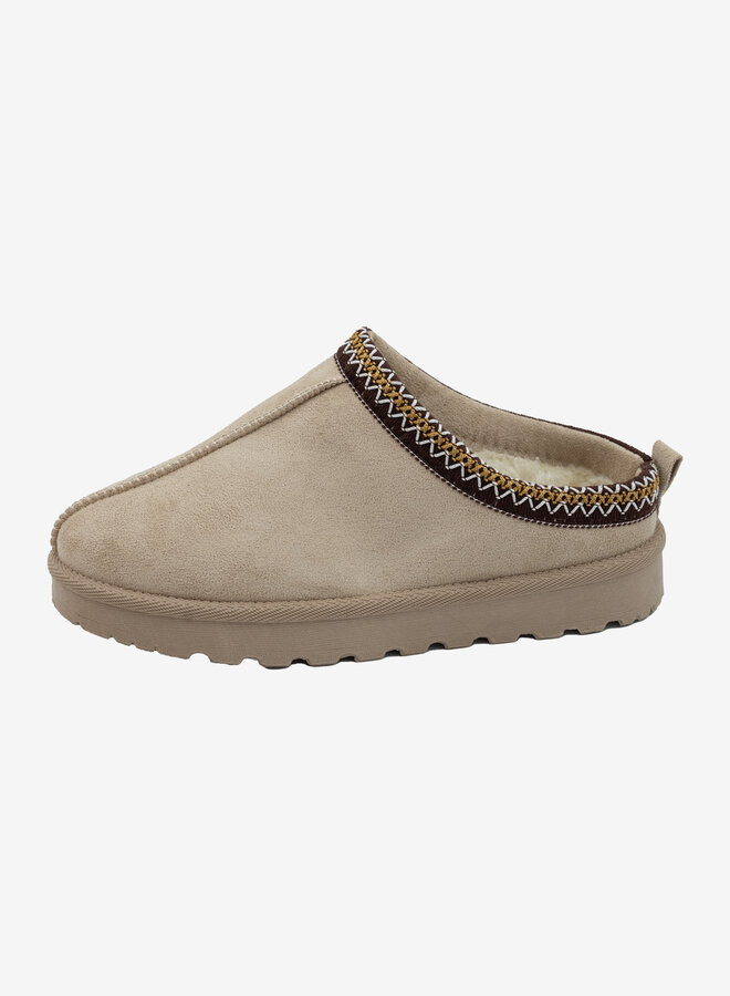 Ugg dupe instapper beige geborduurd