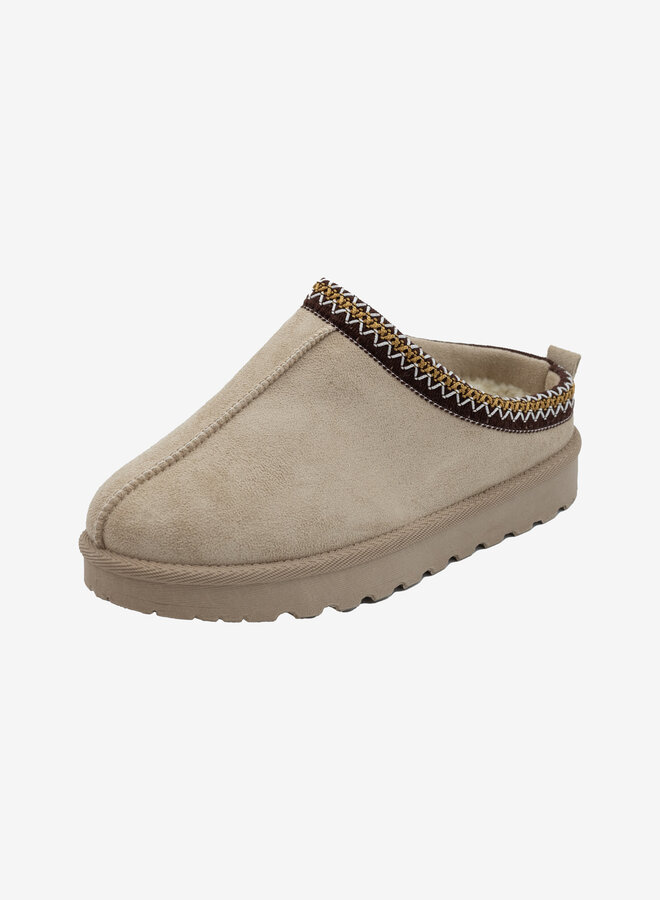 Ugg dupe instapper beige geborduurd