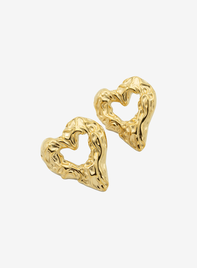 Statement oorbellen met dik hart