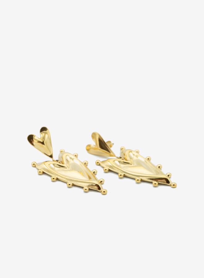 Statement oorbellen groot hart