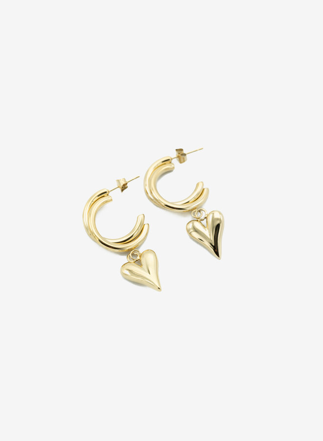 Oorhangers hart goud