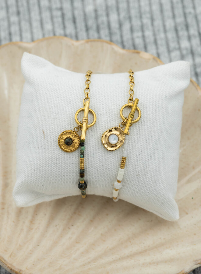 Armband kralen Zora wit