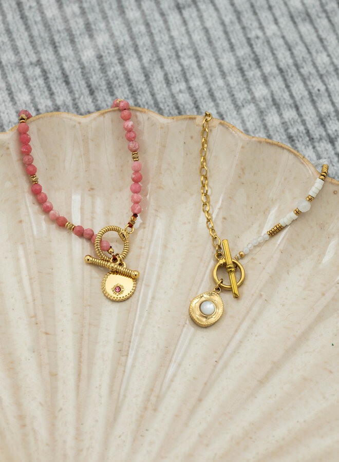 Armband kralen Zora wit