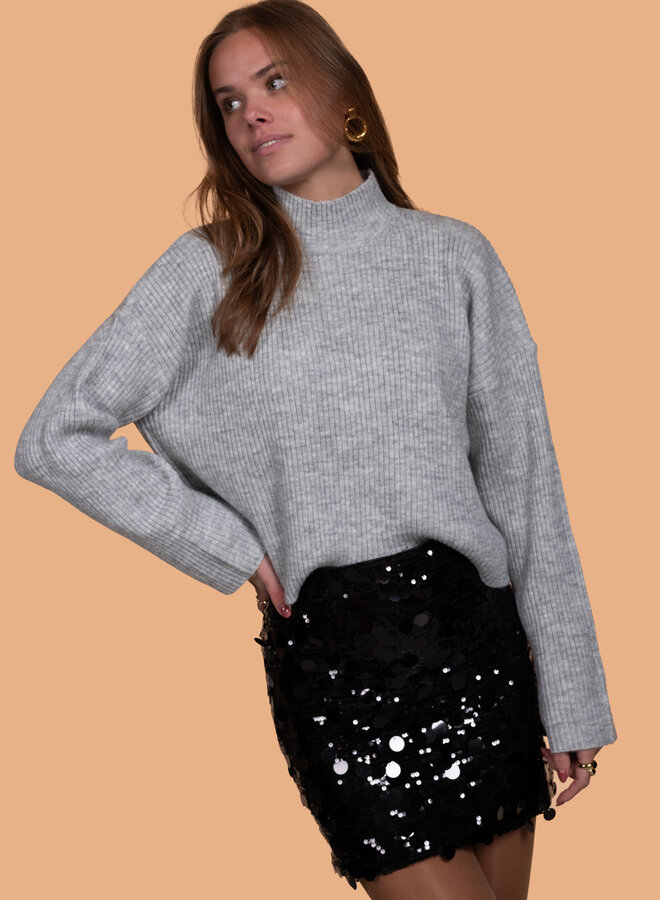 Pailetten glitter rok zwart