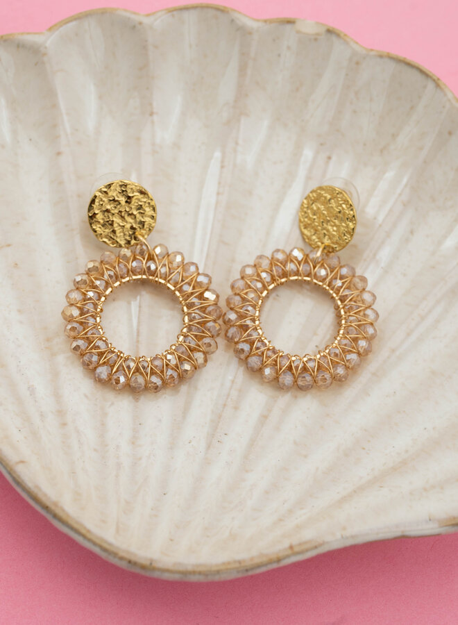 Statement oorbellen kralen goud