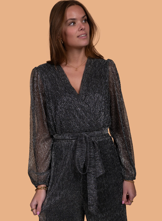 Jumpsuit party glitter zilver