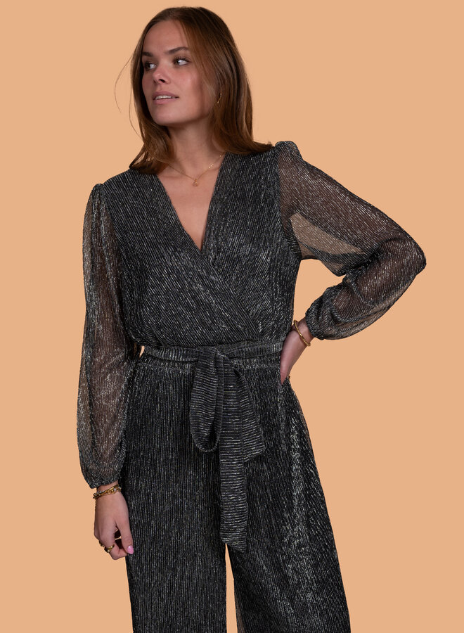 Jumpsuit party glitter zilver
