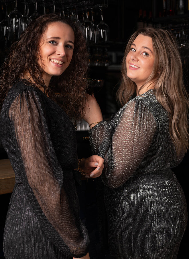 Jumpsuit party glitter zilver