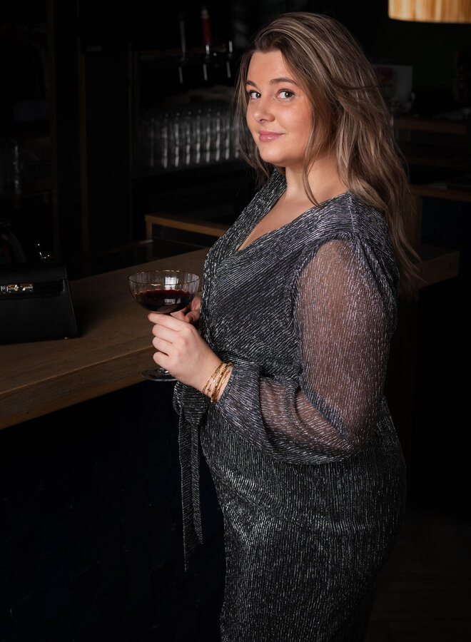 Jumpsuit party glitter zilver