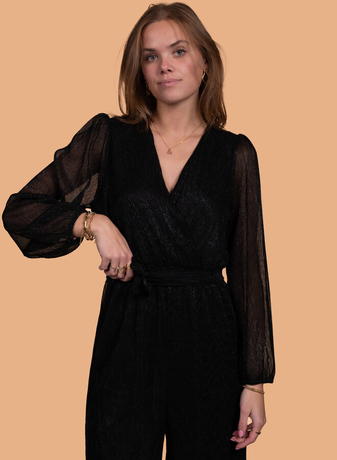 Jumpsuit party glitter zwart