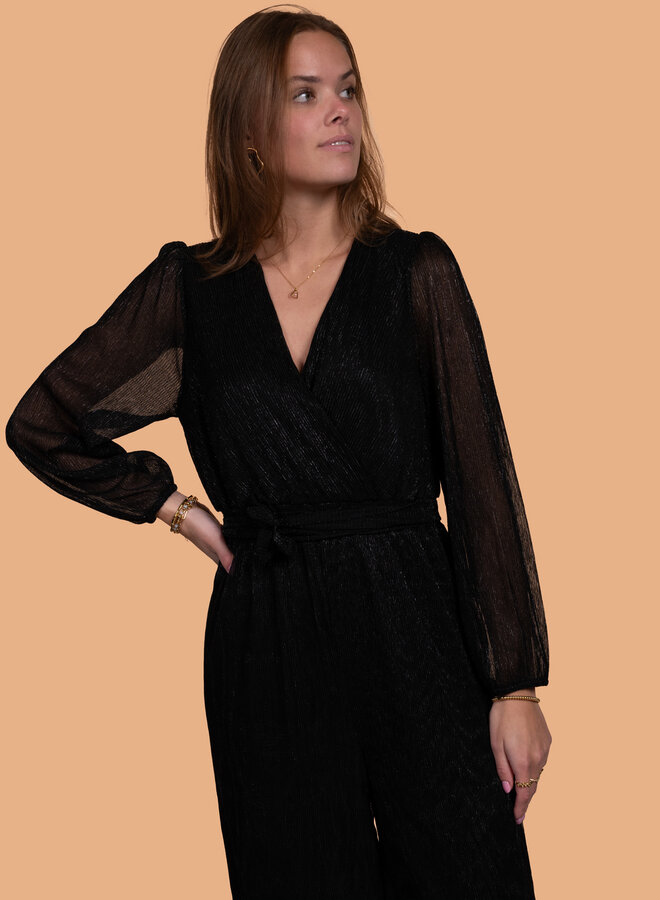 Jumpsuit party glitter zwart